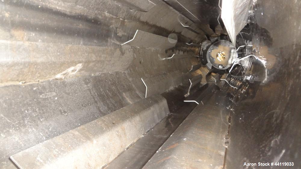 Used Bartlett-Snow Rotary Hot Air Dryer, 316 Stainless Steel. Rated approximate 1500 pounds an hour depending on product. Horizontal chamber 24" diameter x 150" long overall length. Approximate 126 l...