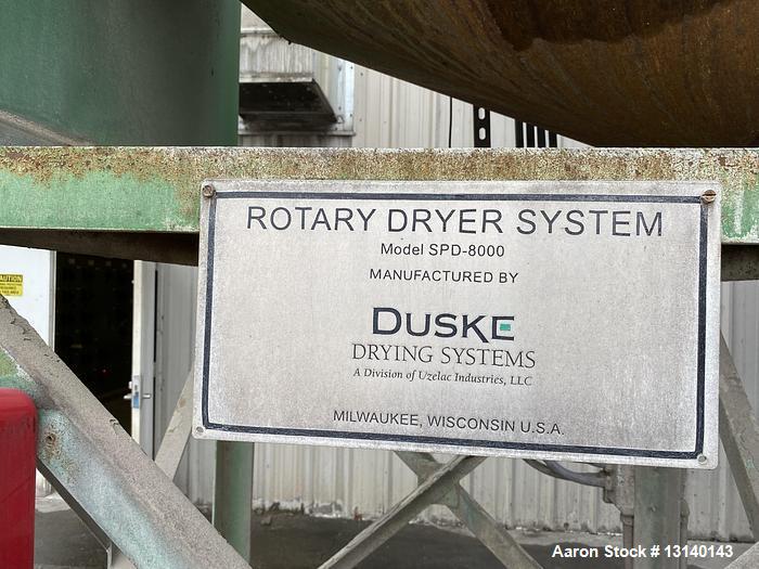 Used-Duske Model SPD-8000 Carbon Steel Rotary Dryer System
