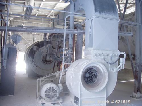 USED: FMC Linkbelt "Rotolouver" dryer, model 900-32. 9' diameter x 32'. 20mm btu combustor. Complete with a Carter Day HV90 cyclone.Two Micro pulse jet collectors, 144 bags each, 4-3/4" x 8', 1432 sq...