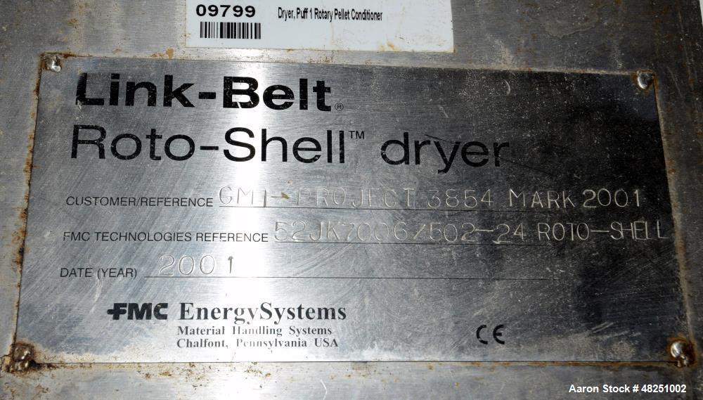 Used- FMC Link-Belt Roto-Shell Dryer, Stainless Steel.