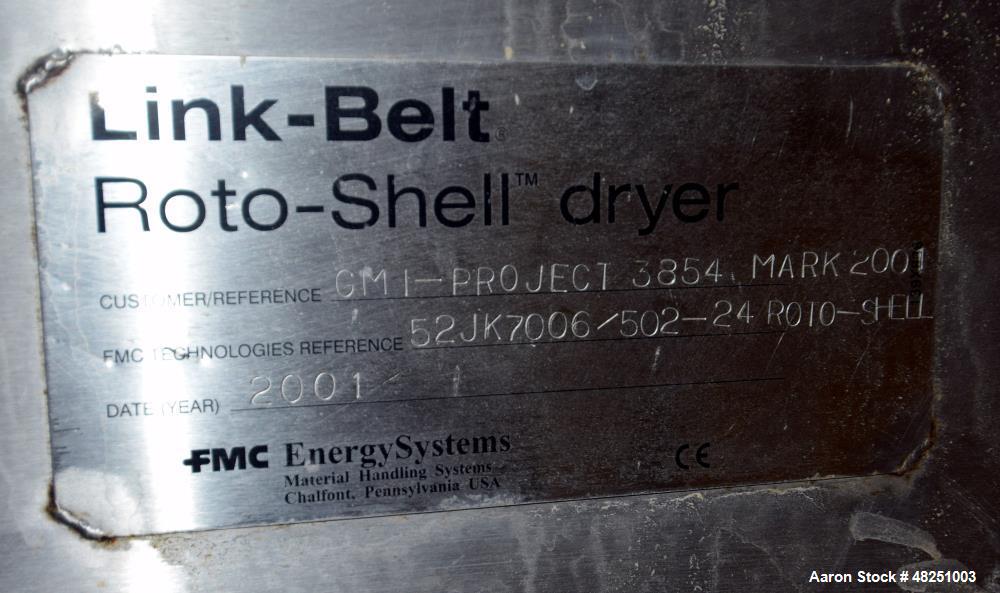 Used- FMC Link-Belt Roto-Shell Dryer, Stainless Steel.