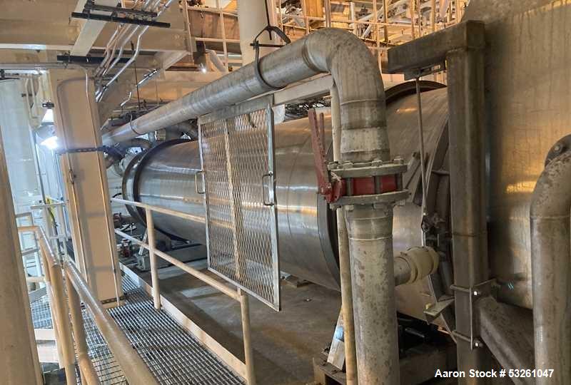 Used FMC Model EL-103 Stainless Steel Rotary Dryer – 4.5' Diameter x 20' Long Steam Heated Dryer