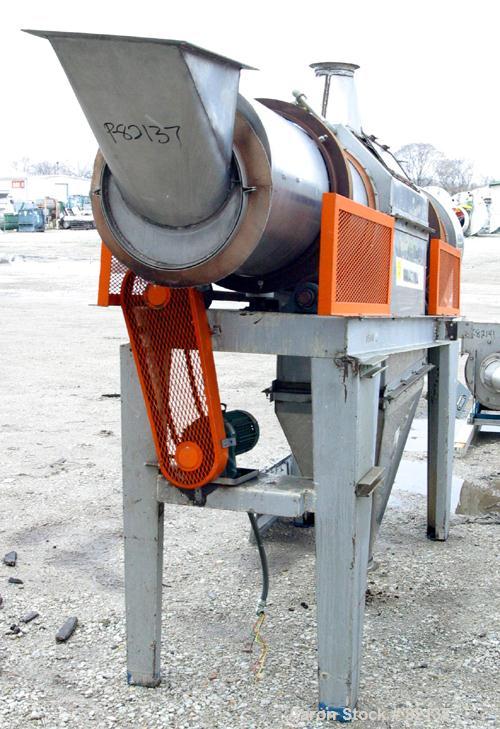 USED: Griffin and Company Conditioning Cylinder, 304 stainless steel. 20" diameter x 10' long tube with 4" wide x 1/8" thick internal flights. Approximate 18" long middle screen section for heating o...