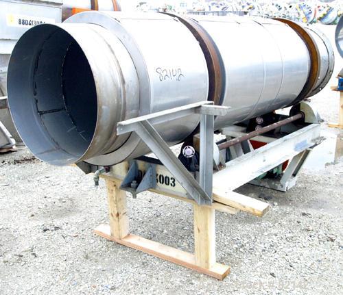 USED: Griffin and Co Conditioning Cylinder, 304 stainless steel. 24" diameter x 8' long tube with internal pins. Requires feed chute, includes end discharge hood. Driven by a 3/4 hp, 3/60/230/460 vol...