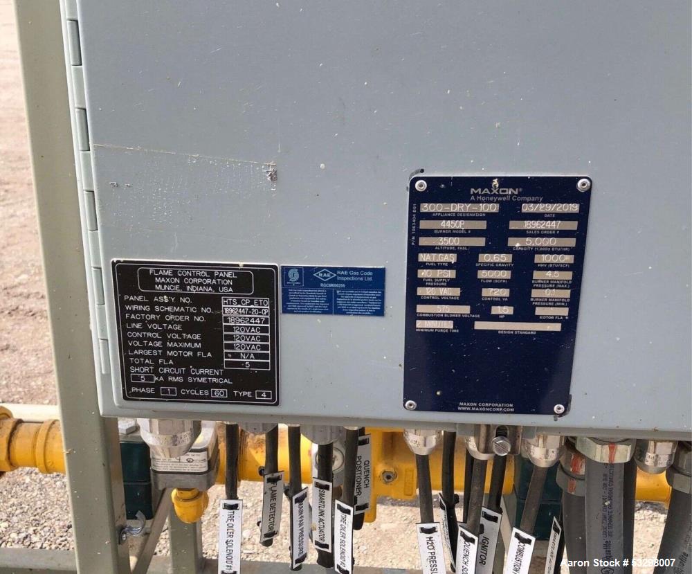 Used Rotary Refractory Drum Dryer Burner System – 2019 Baker-Rullman/Honeywell, 8.7M BTU MAXON Burner, BMS, HMI Panel