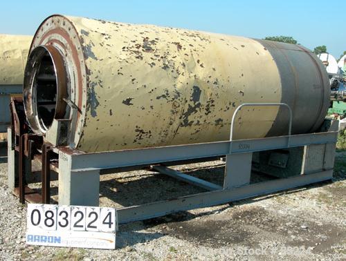 Used- Rotary Air Dryer, 304 Stainless Steel. Horizontal insulated tube 60" diameter x 156" long, end feed and discharge. 5" ...