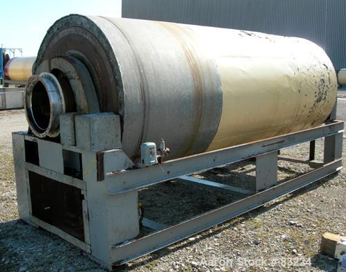 Used Rotary Air Dryer, 304 Stainless Steel. Horizontal insulated tube 60" diameter x 156" long, end feed and discharge. 5" Wide internal flights. Driven by a 3 hp, 3/60/460 volt, 1765 rpm XP motor wi...