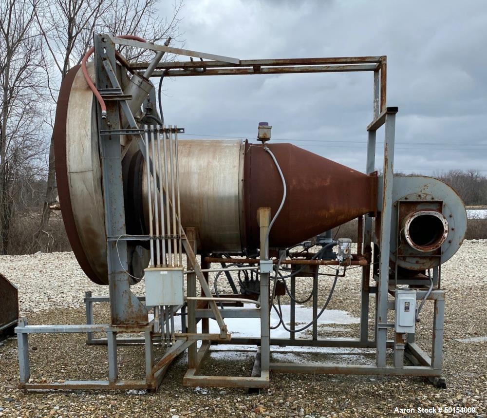 Used- Roto-Louvre Rotary Hot Air Dryer, 6' diameter x 32' long,