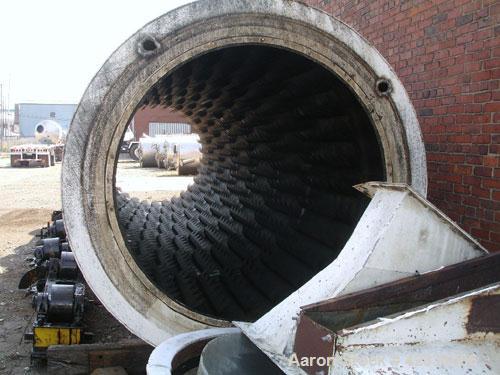 Used Standard Steel Hot Air Rotary Dryer. Approximately 8' diameter x 30' long, carbon steel. Internal flights with steam heater, dryer is rated for 25,000 lbs hour of sugar solvents, average tempera...