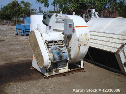 Used Standard Steel Hot Air Rotary Dryer. Approximately 8' diameter x 30' long, carbon steel. Internal flights with steam heater, dryer is rated for 25,000 lbs hour of sugar solvents, average tempera...