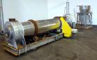 Used Bartlett-Snow Rotary Hot Air Dryer, 316 Stainless Steel. Rated approximate 1500 pounds an hour depending on product. Horizontal chamber 24