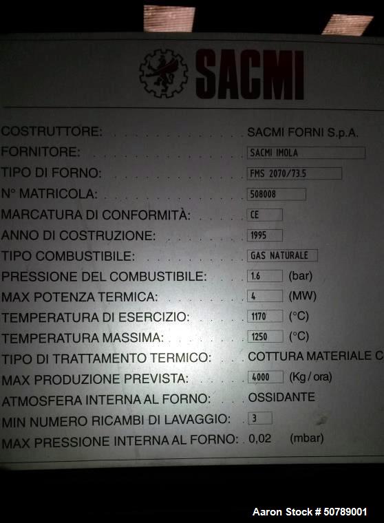 Used Sacmi Forni Imola S.P.A. Single Layer Roller Kiln