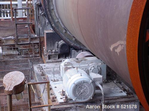 USED: Davenport rotary steam tube dryer, 9'6" diameter x 40' long.Shell 316L stainless steel, internal 317L stainless steel. Rated for250 psi @ 450 deg F. 1/4" pitch ft, counterflow. Built 1995.