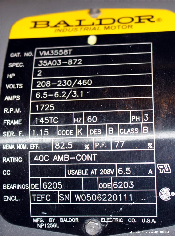 Used Hardinge Ruggles-Coles Pilot Plant Steam Tube Dryer. 304 Stainless steel 24" diameter x 128" long shell, insulated, chain driven by 1-1/2 hp, 208-230/460 volt, 1725 rpm motor attached to Reeves ...