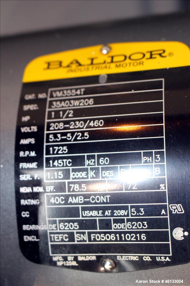 Used Hardinge Ruggles-Coles Pilot Plant Steam Tube Dryer. 304 Stainless steel 24" diameter x 128" long shell, insulated, chain driven by 1-1/2 hp, 208-230/460 volt, 1725 rpm motor attached to Reeves ...