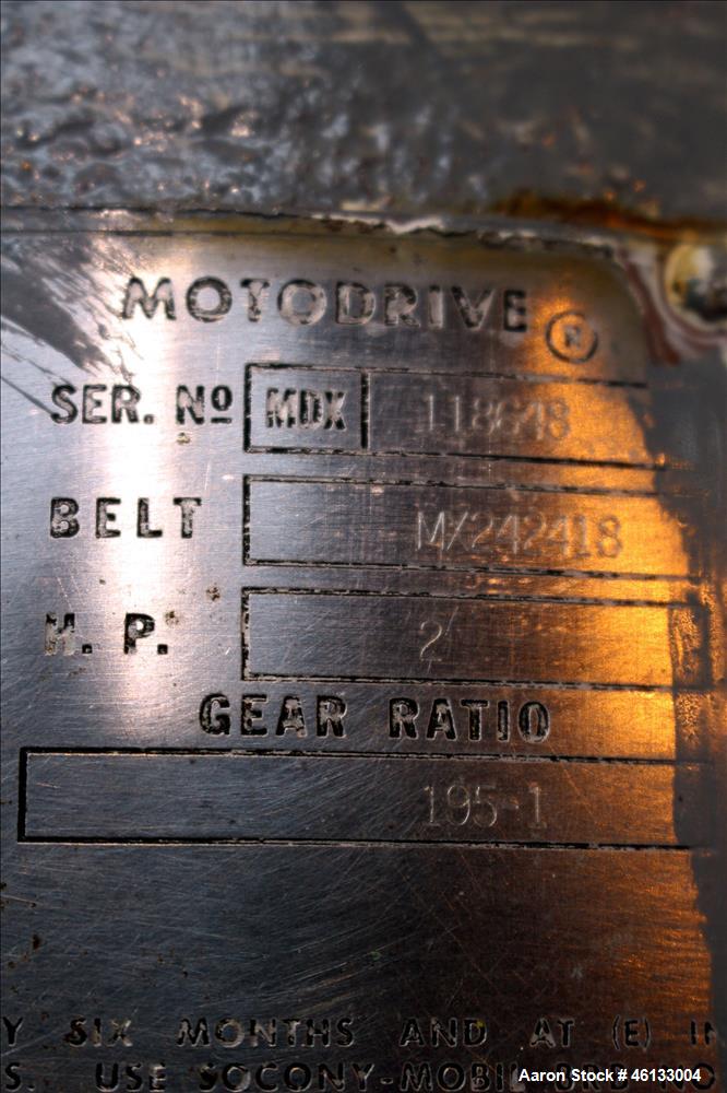 Used Hardinge Ruggles-Coles Pilot Plant Steam Tube Dryer. 304 Stainless steel 24" diameter x 128" long shell, insulated, chain driven by 1-1/2 hp, 208-230/460 volt, 1725 rpm motor attached to Reeves ...