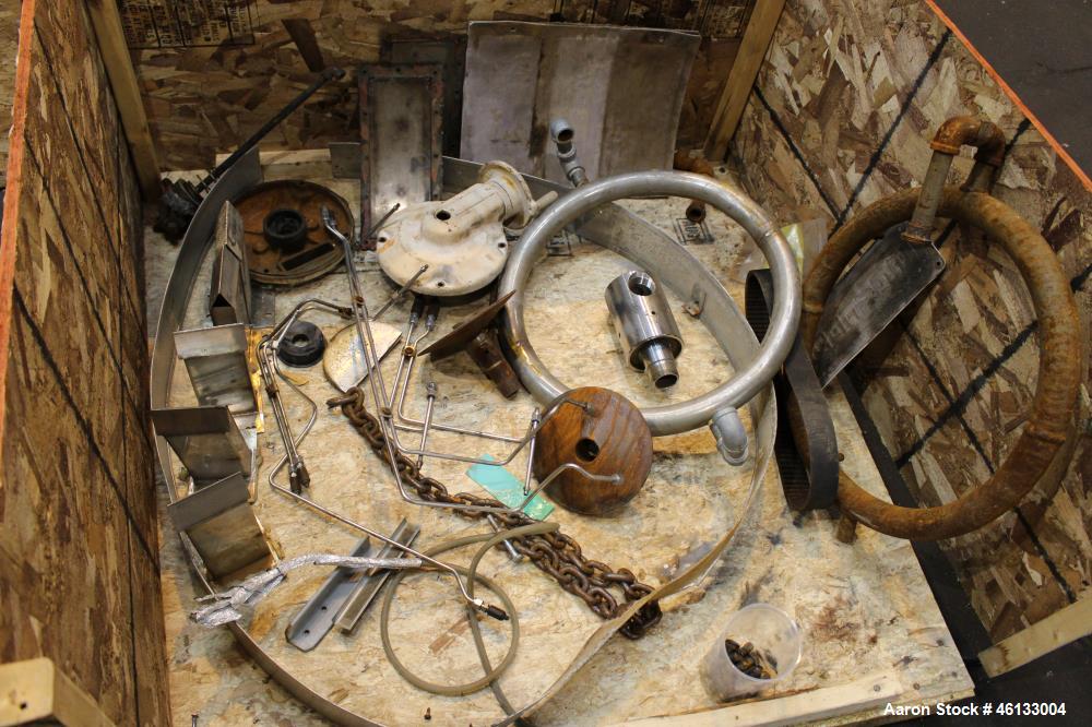 Used Hardinge Ruggles-Coles Pilot Plant Steam Tube Dryer. 304 Stainless steel 24" diameter x 128" long shell, insulated, chain driven by 1-1/2 hp, 208-230/460 volt, 1725 rpm motor attached to Reeves ...