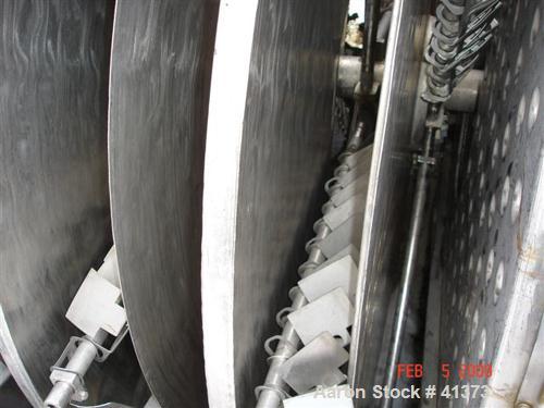 USED: Krause Maffei model TTB20/16 tray dryer. Stainless steel trays, agitator arms and internal hsg (similar to Wyssmont). In this dryer trays are fixed and agitator arm moves product from tray to t...