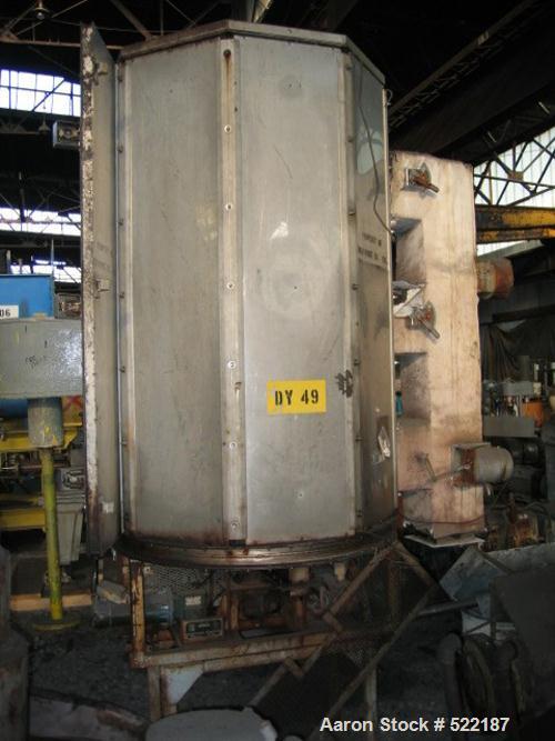 USED: Wyssmont turbo tray dryer, model K20, all type 304 stainlesssteel construction. (20) 36" diameter trays with adjustable wipers,4' outside diameter, complete with hot air manifold with changer,m...