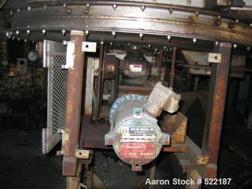 USED: Wyssmont turbo tray dryer, model K20, all type 304 stainlesssteel construction. (20) 36" diameter trays with adjustable wipers,4' outside diameter, complete with hot air manifold with changer,m...