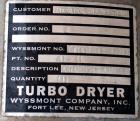 Used Wyssmont Turbo-Dryer, Model L-18, 304 Stainless Steel