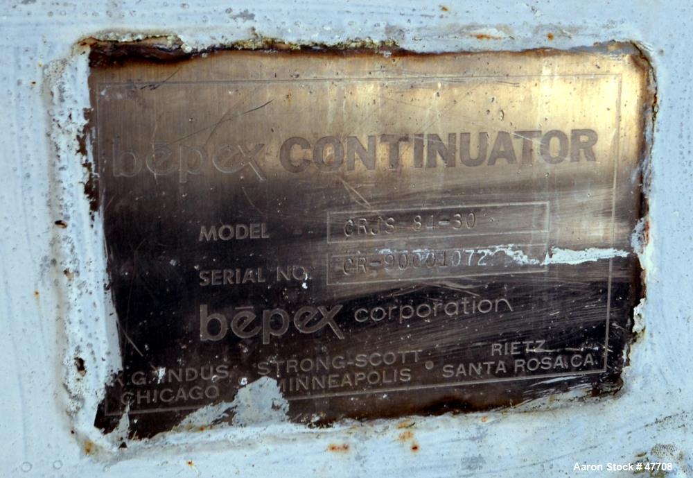Used Stainless Steel  Bepex Solidaire Continuous Dryer, Model CRJ8-84-30