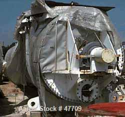 Used Bepex Continuous Solidaire Dryer, Model SJS-88-50, 304 Stainless Steel. 88" diameter x 50' long. Internal rated 30 psi/FV at 350 deg.f.. Cross section area 25 square feet. Dimple jacket 75 psi/F...