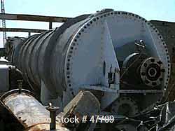 Used Bepex Continuous Solidaire Dryer, Model SJS-88-50, 304 Stainless Steel. 88" diameter x 50' long. Internal rated 30 psi/FV at 350 deg.f.. Cross section area 25 square feet. Dimple jacket 75 psi/F...