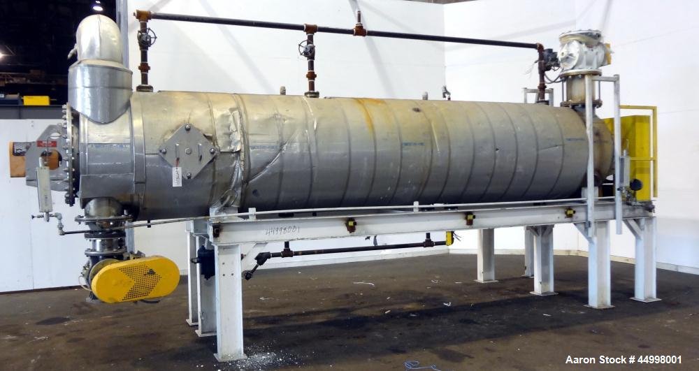 Used Hosokawa Bepex Continuous Solidaire Dryer, Model SJS30-16, 316 Stainless Steel. 30" Diameter x 16" long horizontal chamber. Internal rated 5psi at 50 to 400 degrees F, 304 stainless steel jacket...