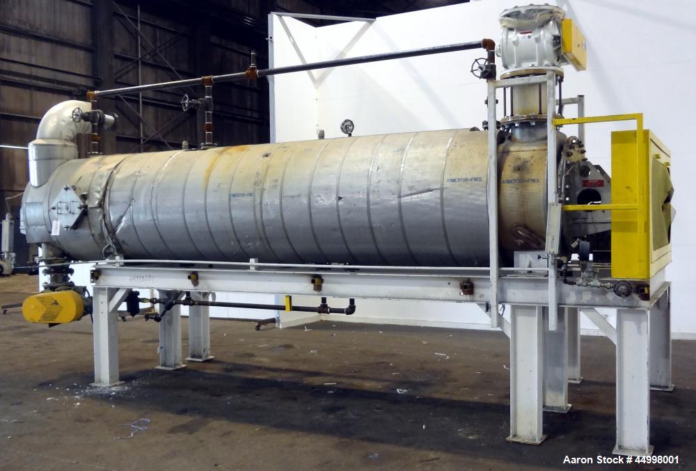 Used Hosokawa Bepex Continuous Solidaire Dryer, Model SJS30-16, 316 Stainless Steel. 30" Diameter x 16" long horizontal chamber. Internal rated 5psi at 50 to 400 degrees F, 304 stainless steel jacket...