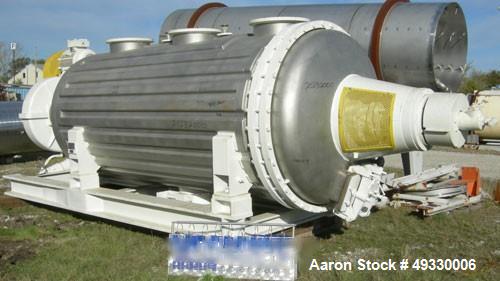 Used Buss Rotary Vacuum Dryer, Type S6300, 316 Stainless Steel Product Contact Area. 304 stainless channel jacket. 293 cubic feet (8300 liter) total capacity, 211 cubic feet (6300 liter) working capa...