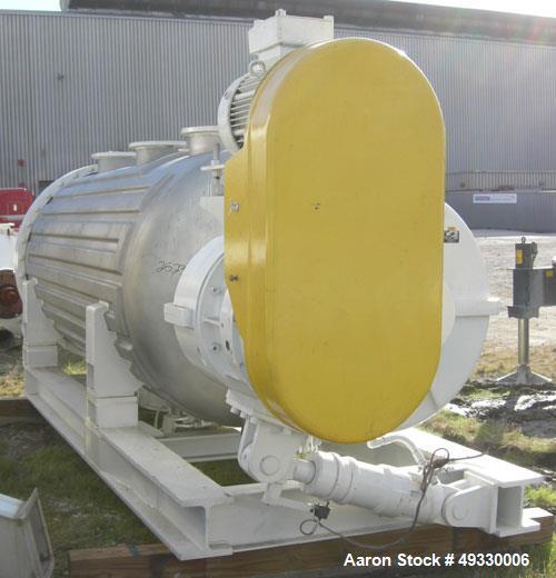 Used Buss Rotary Vacuum Dryer, Type S6300, 316 Stainless Steel Product Contact Area. 304 stainless channel jacket. 293 cubic feet (8300 liter) total capacity, 211 cubic feet (6300 liter) working capa...
