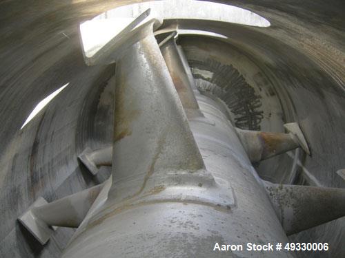 Used Buss Rotary Vacuum Dryer, Type S6300, 316 Stainless Steel Product Contact Area. 304 stainless channel jacket. 293 cubic feet (8300 liter) total capacity, 211 cubic feet (6300 liter) working capa...