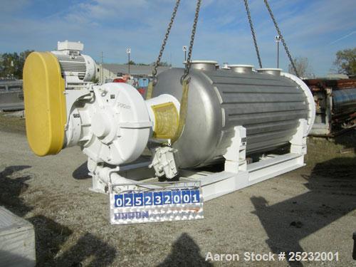 Used- Buss Rotary Vacuum Dryer, Type S6300. 316 Stainless Steel Product Contact Area. 304 stainless channel jacket. 293 cubi...