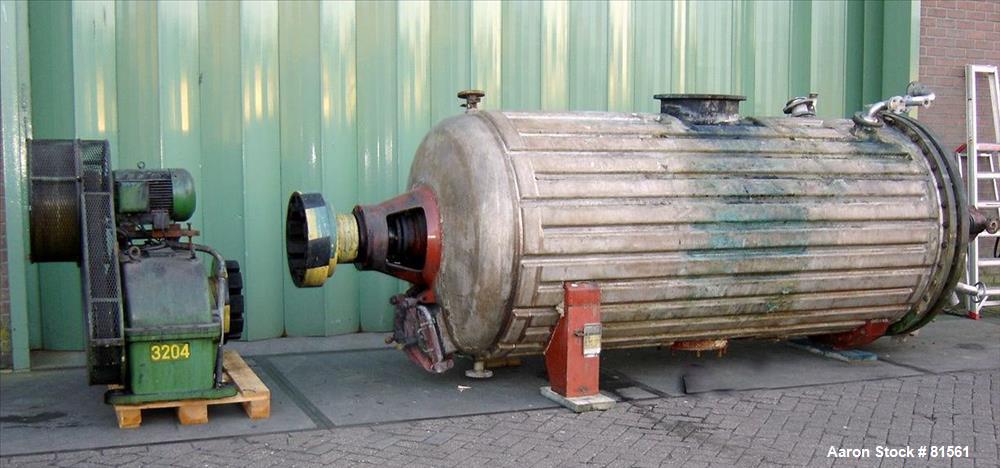 Used- Buss Rotary Vacuum Dryer, 75 Cubic Feet Working Capacity.