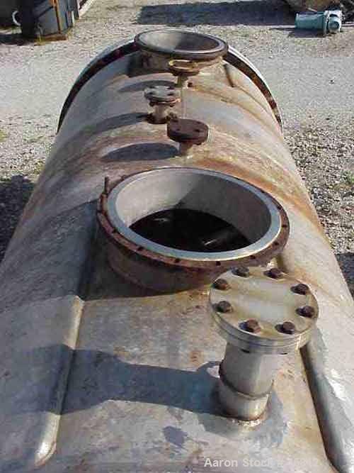 Used Giovanola Rotary Vacuum Dryer, 175 Cubic Feet (6300 Liter). 316 Stainless steel contact parts. 61" Diameter x 133-1/2" straight side. Dished heads, 1 end removable. Stainless steel jacket rated ...