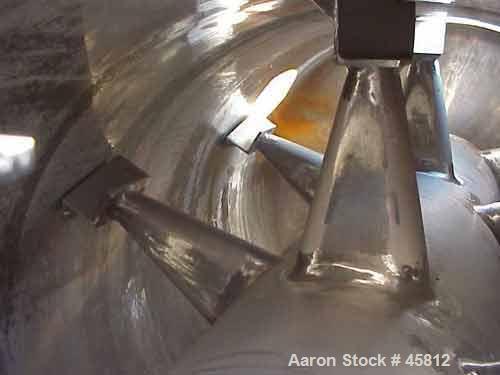 Used Giovanola Rotary Vacuum Dryer, 175 Cubic Feet (6300 Liter). 316 Stainless steel contact parts. 61" Diameter x 133-1/2" straight side. Dished heads, 1 end removable. Stainless steel jacket rated ...