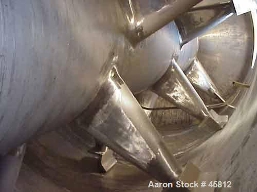Used Giovanola Rotary Vacuum Dryer, 175 Cubic Feet (6300 Liter). 316 Stainless steel contact parts. 61" Diameter x 133-1/2" straight side. Dished heads, 1 end removable. Stainless steel jacket rated ...