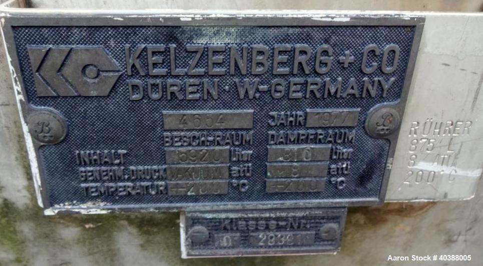 Used Keltzenberg & Company Rotary Vacuum Dryer