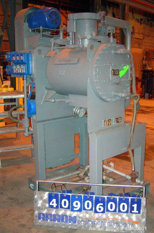 Used Littleford Polyphase Mixer Reactor Dryer, Model DVT-130. 304 stainless steel. 4.6 cubic feet total capacity, 2.8 cubic feet working.  Approximately 20" diameter x 24" long.  4" diameter shaft wi...