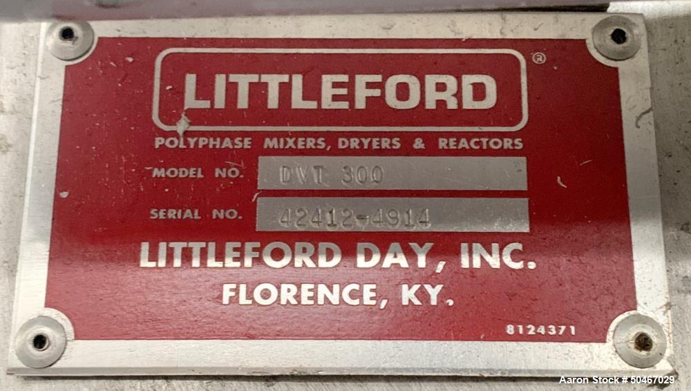 Used- Littleford Model DVT300D Rotary Vacuum Dryer