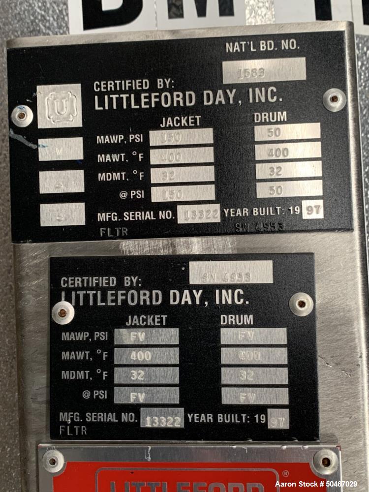 Used- Littleford Model DVT300D Rotary Vacuum Dryer
