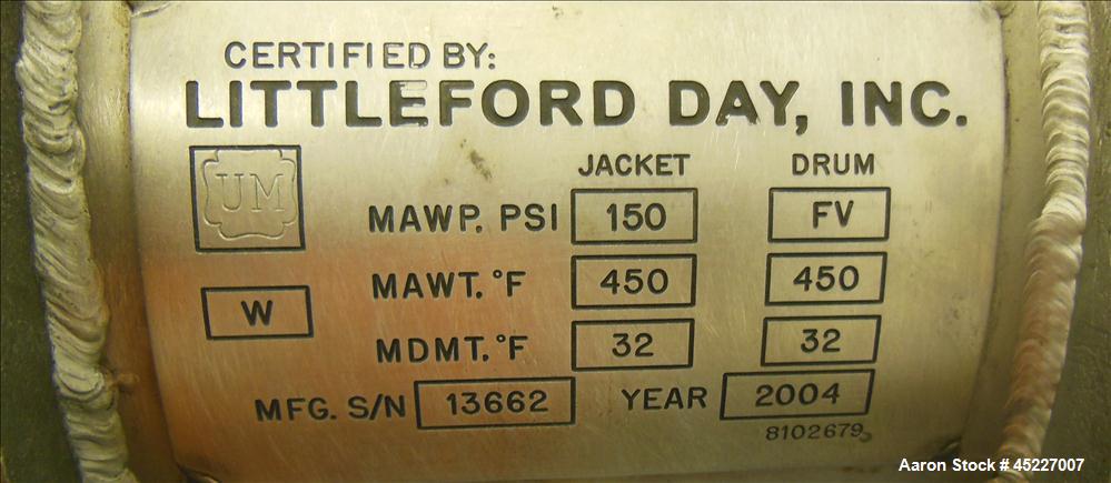 Used Stainless Steel Littleford Lab Size Polyphase Mixer, Dryer, and Reactor, M