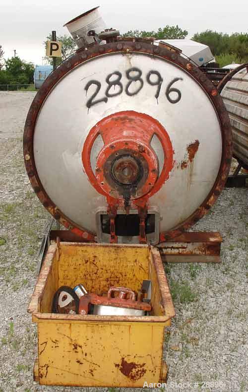 Used- Buss Type Rotary Vacuum Dryer, 84 Cubic Feet Working Capacity, 316 Stainle