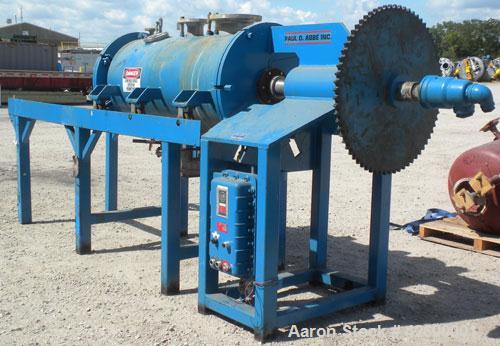 Used Paul O Abbe Rota-Blade Vacuum Dryer, Model Size RBM, 8.1 cubic feet working capacity, 13.5 total, 304 stainless steel. 24" Diameter x 61-1/4" long retractable horizontal chamber rated full vacuu...