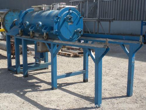 Used Paul O Abbe Rota-Blade Vacuum Dryer, Model Size RBM, 8.1 cubic feet working capacity, 13.5 total, 304 stainless steel. 24" Diameter x 61-1/4" long retractable horizontal chamber rated full vacuu...