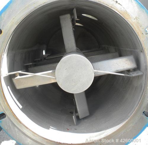Used Paul O Abbe Rota-Blade Vacuum Dryer, Model Size RBM, 8.1 cubic feet working capacity, 13.5 total, 304 stainless steel. 24" Diameter x 61-1/4" long retractable horizontal chamber rated full vacuu...