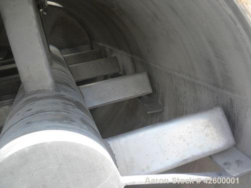 Used Paul O Abbe Rota-Blade Vacuum Dryer, Model Size RBM, 8.1 cubic feet working capacity, 13.5 total, 304 stainless steel. 24" Diameter x 61-1/4" long retractable horizontal chamber rated full vacuu...