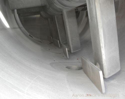 Used Paul O Abbe Rota-Blade Vacuum Dryer, Model Size RBM, 8.1 cubic feet working capacity, 13.5 total, 304 stainless steel. 24" Diameter x 61-1/4" long retractable horizontal chamber rated full vacuu...