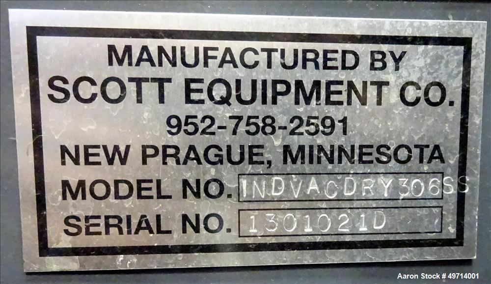 Unused- Scott Equipment Company Indirect Batch Vacuum Dryer